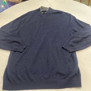 Rochester Men’s Navy Blue 100% Cashmere Sweater Size 2X